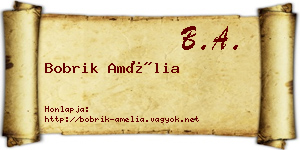 Bobrik Amélia névjegykártya
